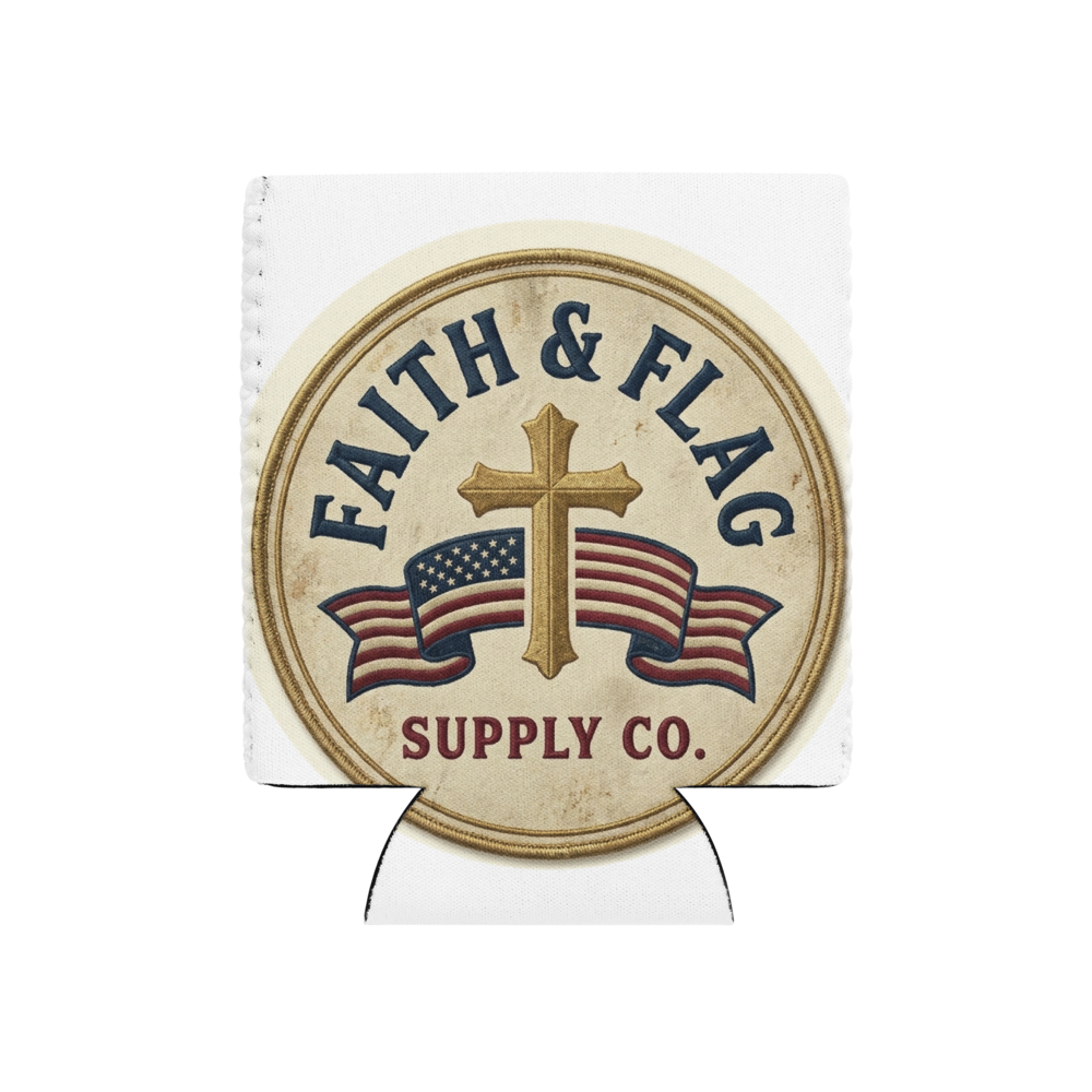 Badge Can Cooler, front view